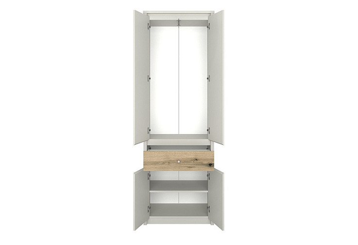 Двукрилен гардероб за антре KARIN SZF 4D1S/70 кашмир / дъб евок