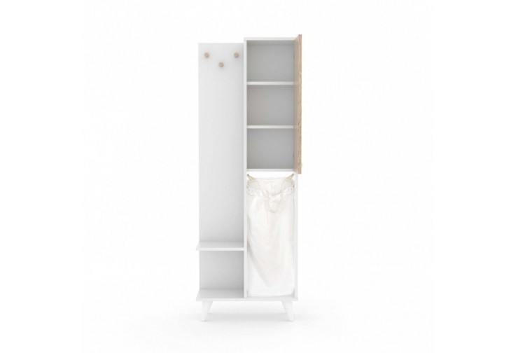Висок шкаф за баня KUBAN дъб сонома / бяло