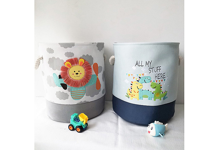 Кош за играчки, дрехи, пране, сгъваем, с удобни дръжки, за детска стая, спалня, дневна - Лъвче