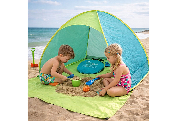 Детска Pop-Up Палатка GINGER HOME с UV Защита 50+ – Лека, Сгъваема, за Плаж и Градина, 165×150×110 см