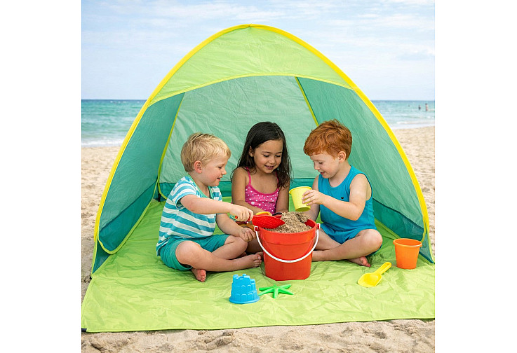 Детска Pop-Up Палатка GINGER HOME с UV Защита 50+ – Лека, Сгъваема, за Плаж и Градина, 165×150×110 см