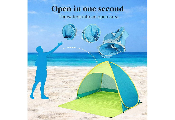 Детска Pop-Up Палатка GINGER HOME с UV Защита 50+ – Лека, Сгъваема, за Плаж и Градина, 165×150×110 см