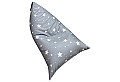 Детски пуф лежанка Little Stars, 100% памук, сив барбарон със звезди, 127x81x76 см