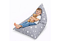 Детски пуф лежанка Little Stars, 100% памук, сив барбарон със звезди, 127x81x76 см