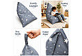 Детски пуф лежанка Little Stars, 100% памук, сив барбарон със звезди, 127x81x76 см