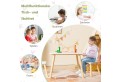 Детска дървена маса с 2 столчета BUNNY, комплект за учене, рисуване, игра, хранене, за детска стая, бял