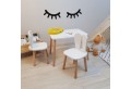 Детска дървена маса с 2 столчета BUNNY, комплект за учене, рисуване, игра, хранене, за детска стая, бял