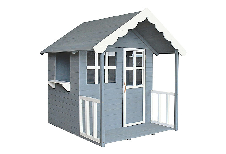 Дървена Детска Къща GINGER HOME, 139x143.5x149 см, за Игри на Открито в Двора и Градината