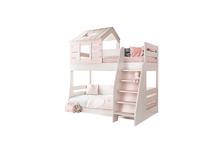 Двуетажно детско легло PINK HOUSE - дясно