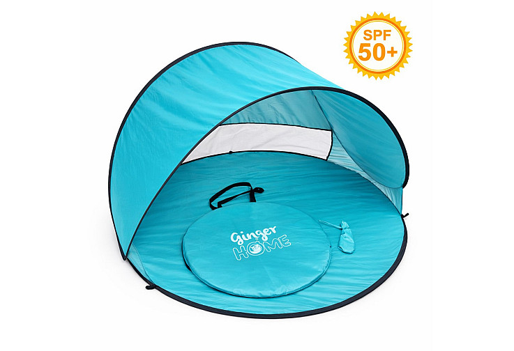 Детска Pop-Up Палатка за Игра GINGER HOME с UV Защита 50+ – Кръгла, Лека и Сгъваема, за Плаж и Градина, 150×150×90 см