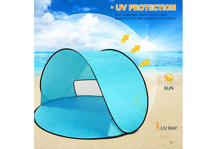 Детска Pop-Up Палатка за Игра GINGER HOME с UV Защита 50+ – Кръгла, Лека и Сгъваема, за Плаж и Градина, 150×150×90 см