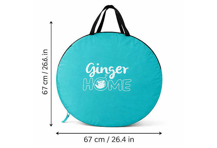 Детска Pop-Up Палатка за Игра GINGER HOME с UV Защита 50+ – Кръгла, Лека и Сгъваема, за Плаж и Градина, 150×150×90 см
