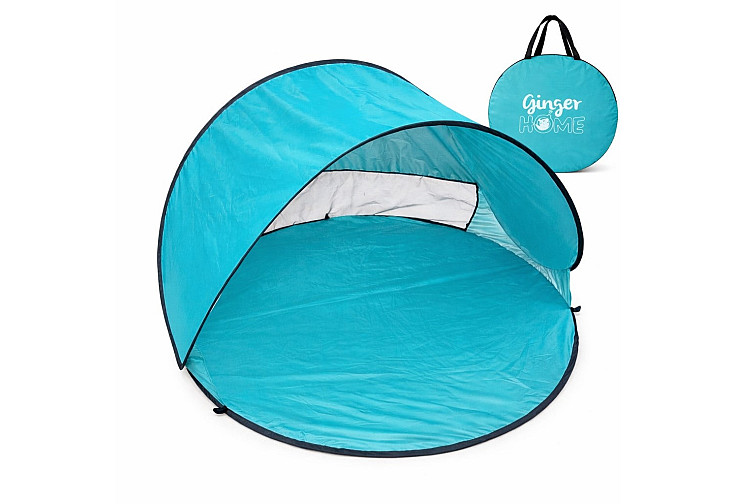 Детска Pop-Up Палатка за Игра GINGER HOME с UV Защита 50+ – Кръгла, Лека и Сгъваема, за Плаж и Градина, 150×150×90 см