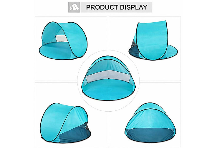 Детска Pop-Up Палатка за Игра GINGER HOME с UV Защита 50+ – Кръгла, Лека и Сгъваема, за Плаж и Градина, 150×150×90 см