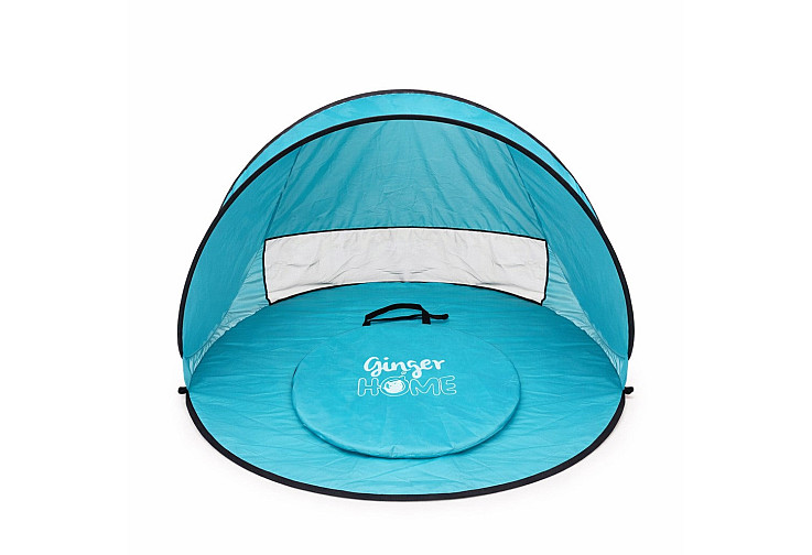 Детска Pop-Up Палатка за Игра GINGER HOME с UV Защита 50+ – Кръгла, Лека и Сгъваема, за Плаж и Градина, 150×150×90 см