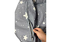 Детски пуф кресло Little Stars, 100% памук, сив барбарон със звезди, 55x44x55 см