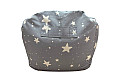 Детски пуф кресло Little Stars, 100% памук, сив барбарон със звезди, 55x44x55 см
