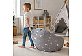 Детски пуф кресло Little Stars, 100% памук, сив барбарон със звезди, 55x44x55 см