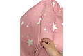 Детски пуф кресло Little Stars, 100% памук, розов барбарон със звезди, 55x44x55 см