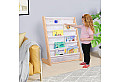 Детска етажерка за книги дърво, 6 рафта, Монтесори 64x30x79 см