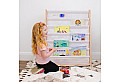 Детска етажерка за книги дърво, 6 рафта, Монтесори 64x30x79 см