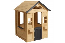 Детска къща за игра на открито, дървена, за двора и градината, 140 х 112 x 108 см