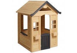 Детска къща за игра на открито, дървена, за двора и градината, 140 х 112 x 108 см