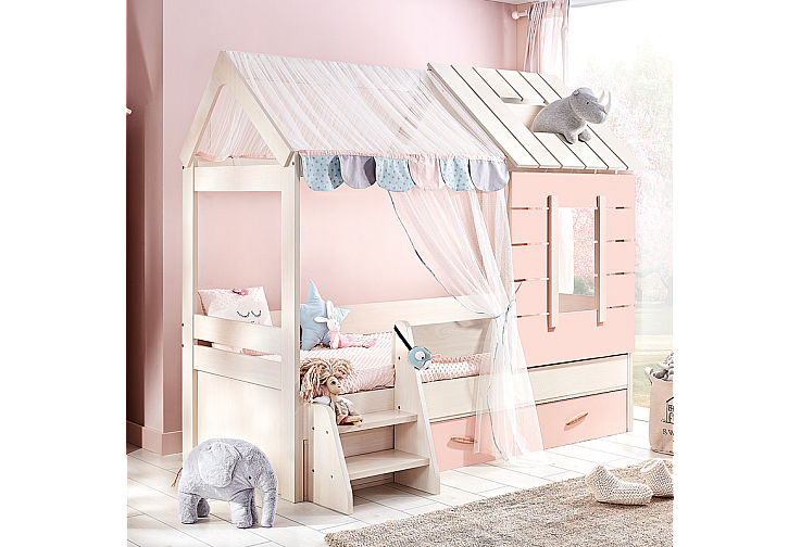 Детско легло къща PINK HOUSE - 90 х 200 - розово
