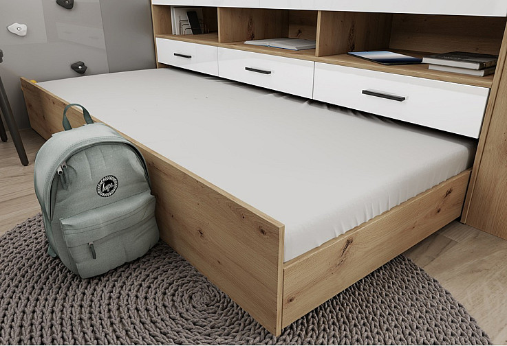 Детски комплект СИТИ 5052 - двуетажно легло, бюро и гардероб в едно bunk bed за модерна детска стая