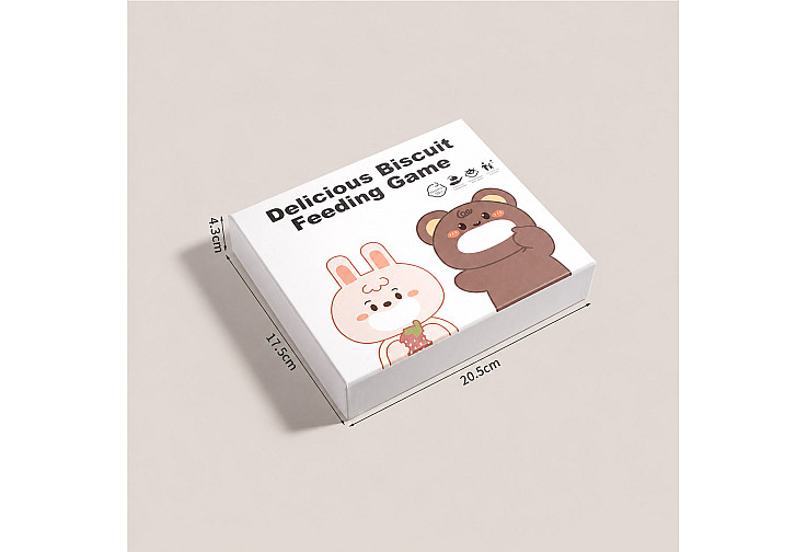 Дървена Монтесори Играчка GINGER HOME, Нахрани Зайчето и Мечето с Бисквитки, за Фина Моторика, 35 Части