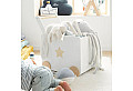 Детска кутия за играчки GINGER HOME с колелца и дръжка за бутане, дървена, бяла, 38х45х54 см