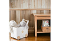 Детска кутия за играчки GINGER HOME с колелца и дръжка за бутане, дървена, бяла, 38х45х54 см