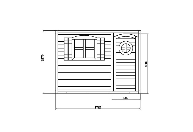 Голяма дървена детска къща с веранда, 194x229x210 см, за игри и забавления на открито