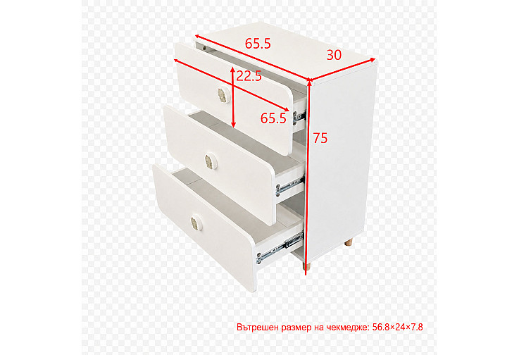 Комплект мебели за детска стая DINO с комбинирано легло 90x200 см, гардероб, шкафове, скрин, етажерка и подматрачна рамка, бяло, зелено и натурално дърво