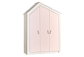 Трикрилен детски гардероб PINK HOUSE