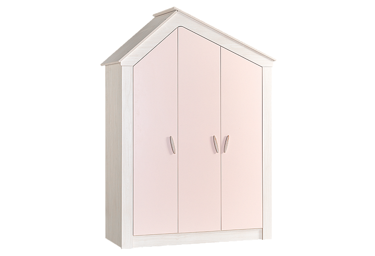 Трикрилен детски гардероб PINK HOUSE