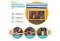 Детски дървен пясъчник с регулируем покрив и аксесоари – пясъчна мелница, писта за колички, 103x114x110 см