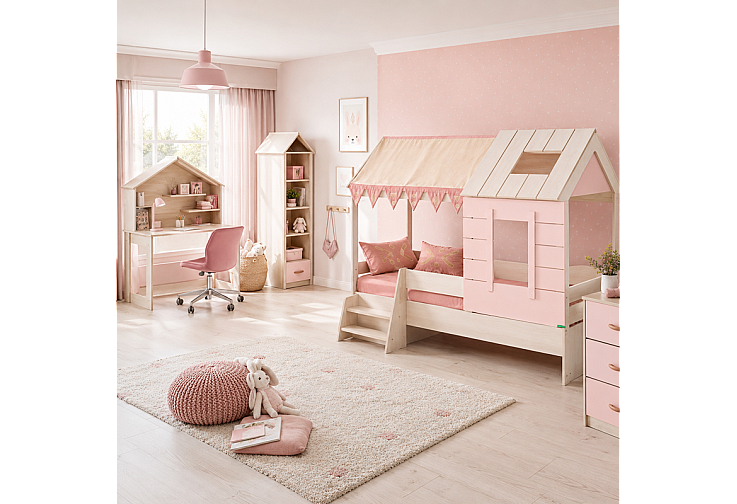 Детско легло къща PINK HOUSE - 90 х 200