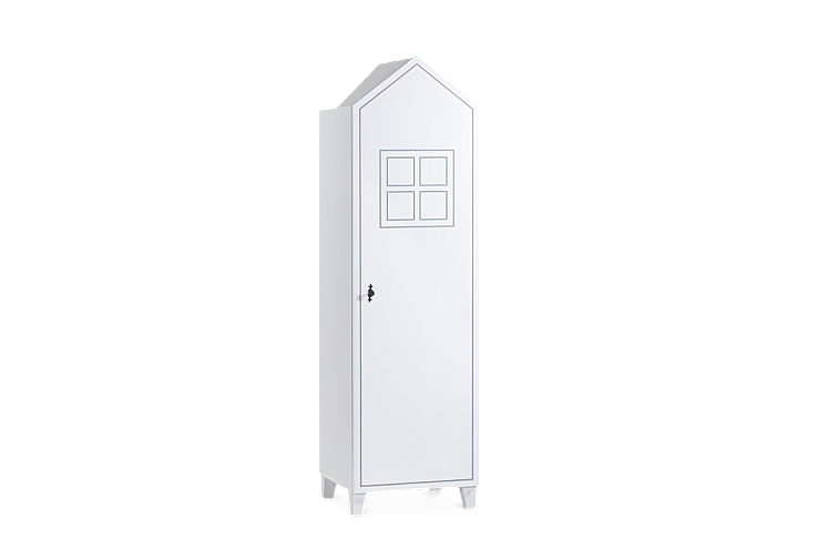 Еднокрилен гардероб MIAMI - бял