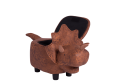 Детска табуретка с ракла - кафяв динозавър