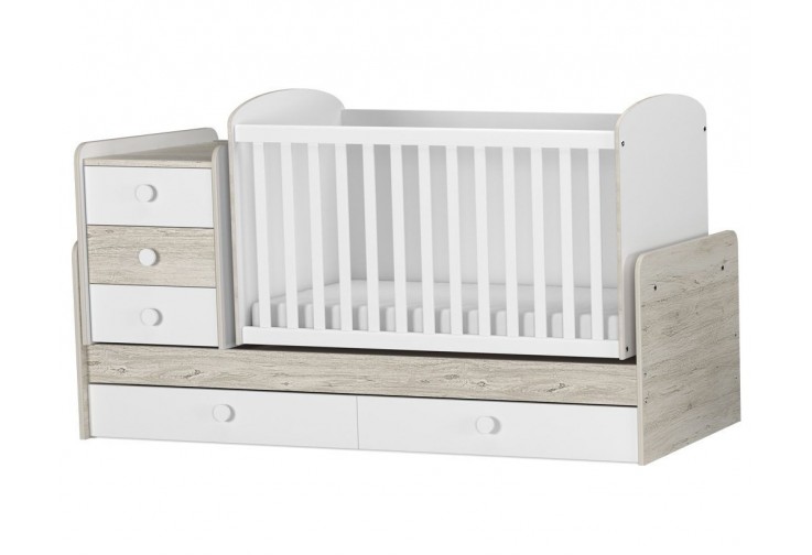 Трансформиращо се бебешко легло Baby & Junior гоби и бяло