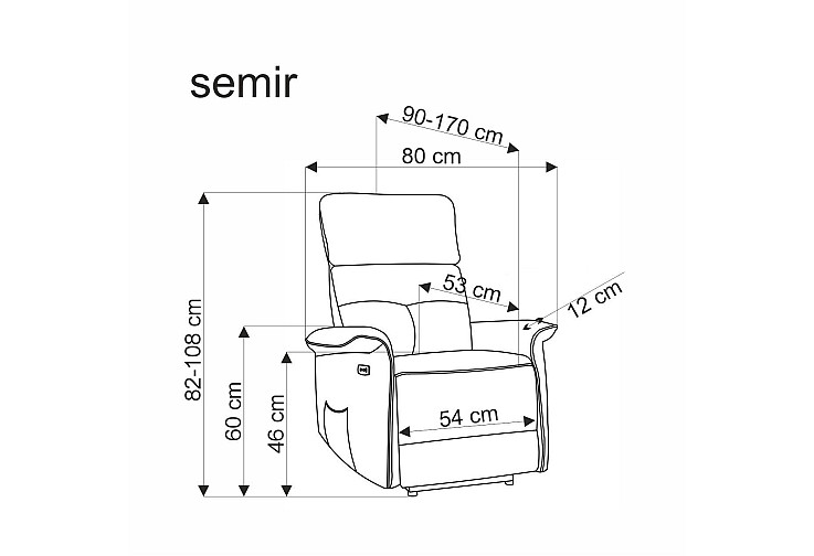 Масажиращ фотьойл SEMIR 2 сив