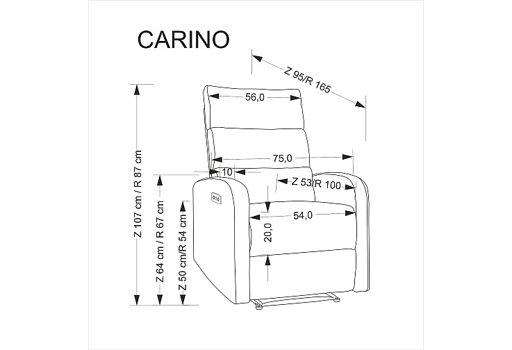 Фотьойл CARINIO с функция масаж сив