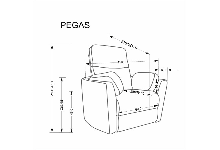 Фотьойл PEGAS с функция за разтягане бежов