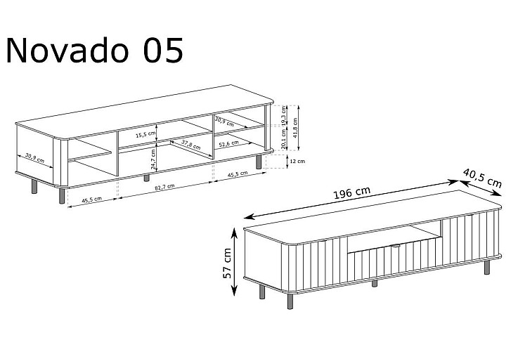 Голям ТВ шкаф NOVADO NO-5 бяло