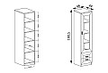 Висока витрина с чекмеджета и LED осветление TADEUSZ T-10 дъб лефкас