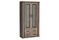 Висока витрина с две врати и две чекмеджета DALLAS D-17 дъб трюфел