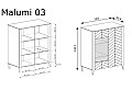 Ниска витрина MALUMI MM-3 черно