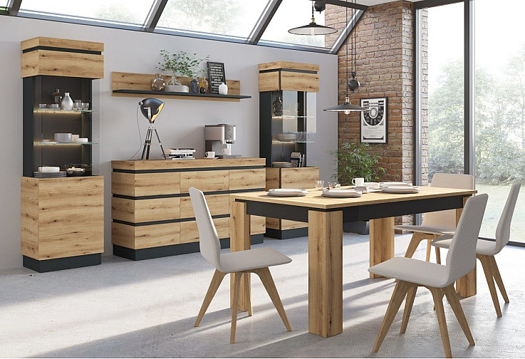 Скрин CORTE CORK01 крайбрежен дъб / сиво