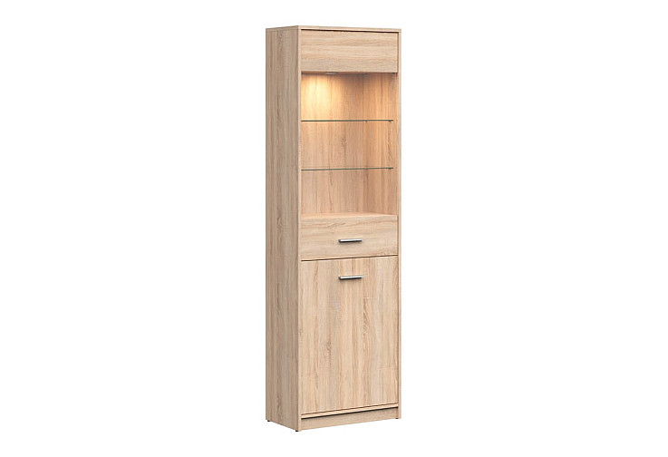 Висока витрина NEPO PLUS REG1D1W дъб сонома